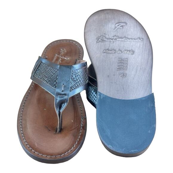 Re Ferdinando Vero Cuoio LMen\'s Brown  Leather flip flops sandal main image 5